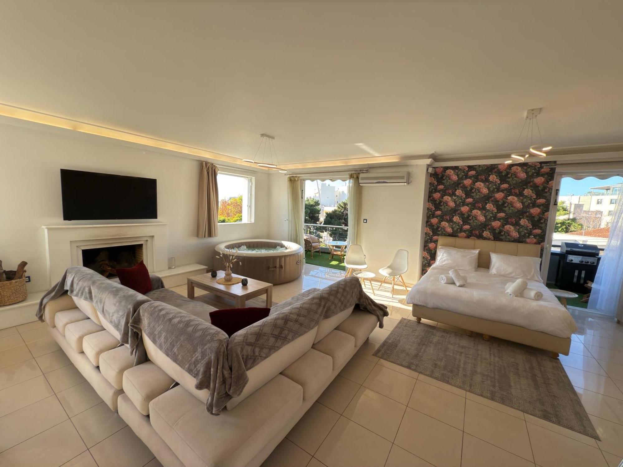 Sunny Home Private Jacuzzi Hydromassage Acropolis & Lycabettus Far View Parking 300M Metro Peristeri Athen Eksteriør billede